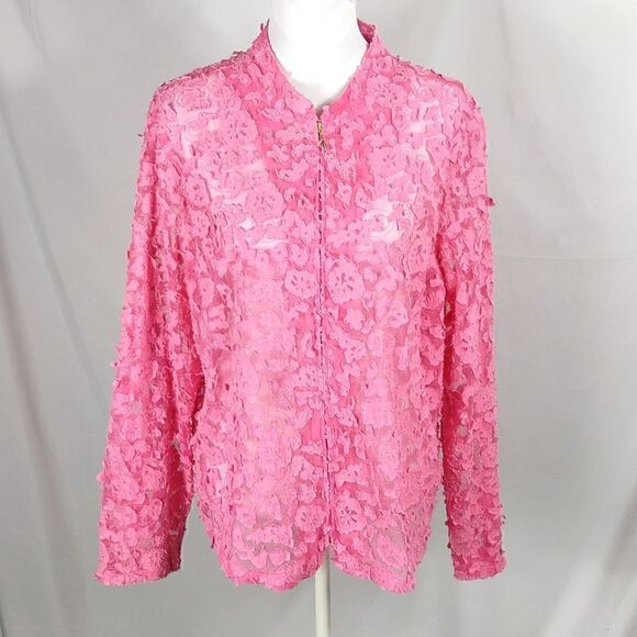 Renaissance Sheer Lace Woman's Full Zip Jacket - Picture 1 of 7